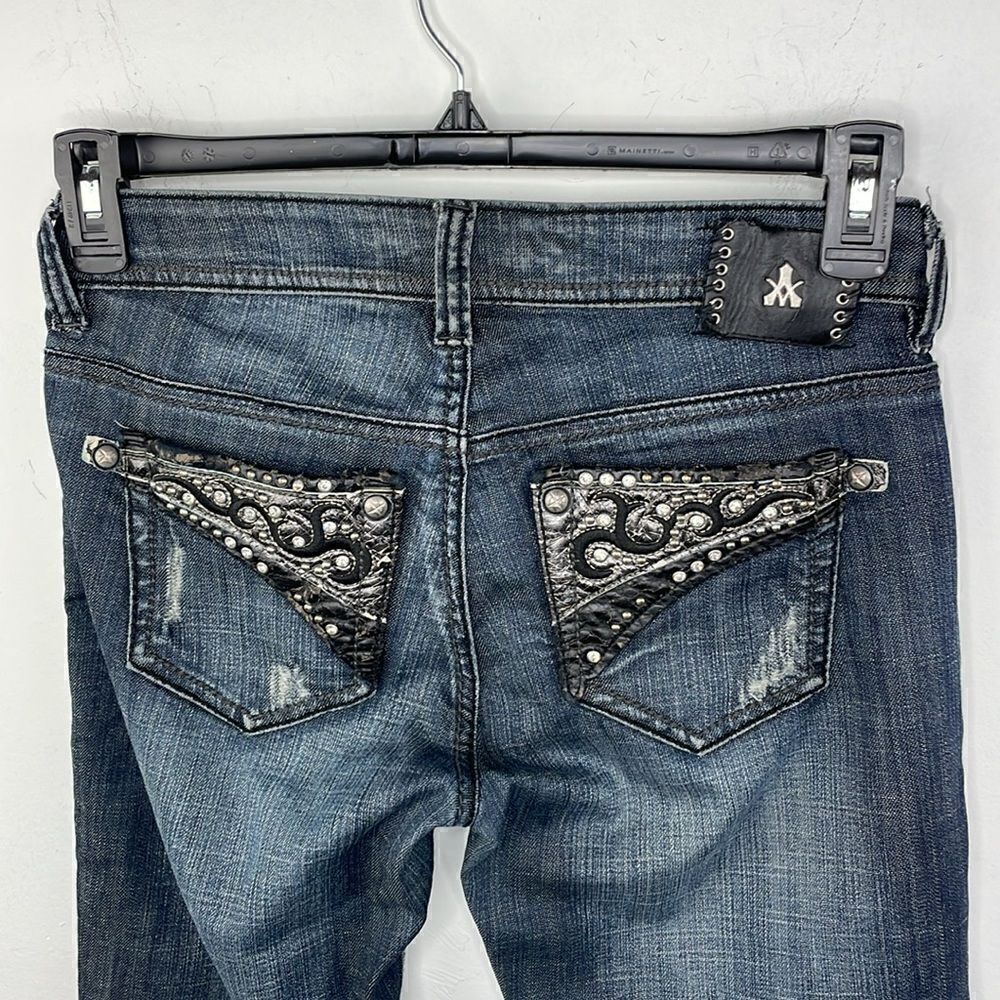 Antique Rivet Distressed Jeans 27” - Picture 7 of 12